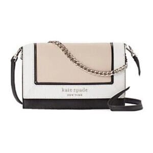 Kate Spade Cameron Crossbody Spectator Beige Cream Black 9 X 6.5 Inch Designer